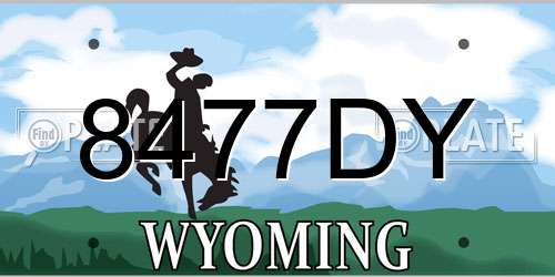 8477DY Wyoming License Plate
