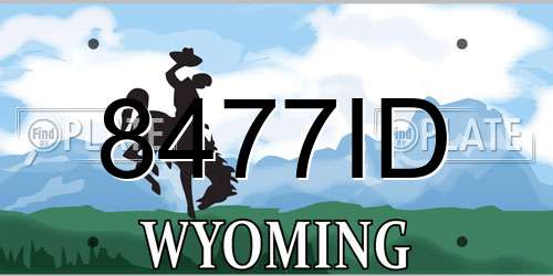 8477ID Wyoming License Plate
