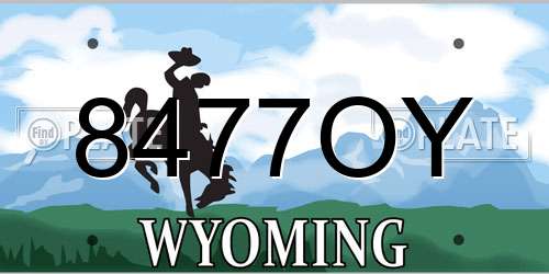 8477OY Wyoming License Plate