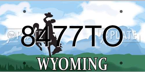 8477TO Wyoming License Plate
