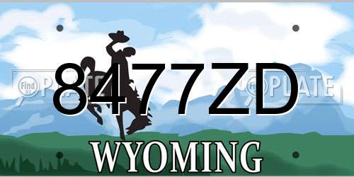 8477ZD Wyoming License Plate