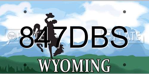 847DBS Wyoming License Plate