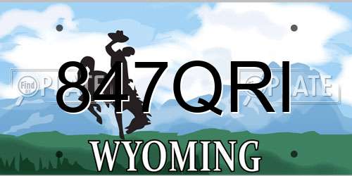 847QRI Wyoming License Plate