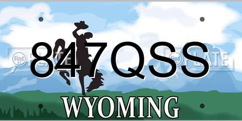 847QSS Wyoming License Plate