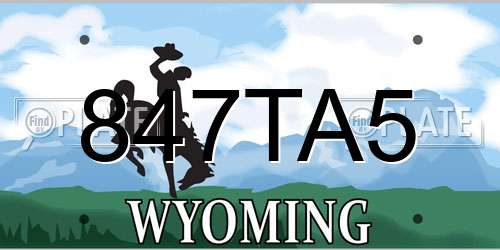 847TA5 Wyoming License Plate