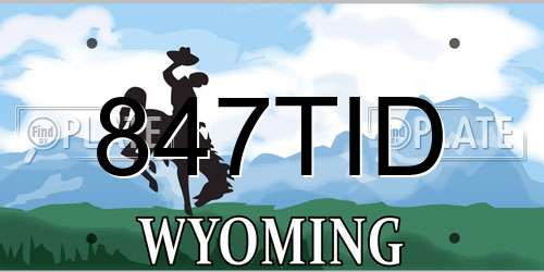 847TID Wyoming License Plate