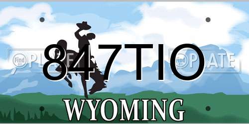 847TIO Wyoming License Plate