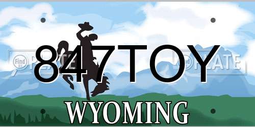847TOY Wyoming License Plate