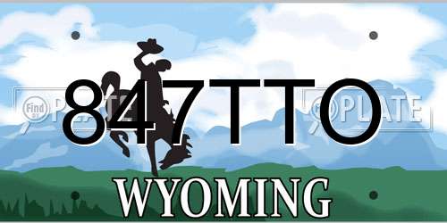847TTO Wyoming License Plate