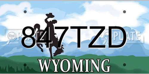 847TZD Wyoming License Plate