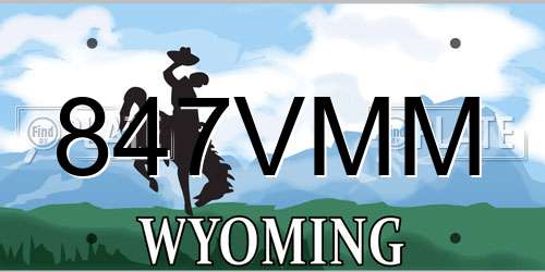 847VMM Wyoming License Plate