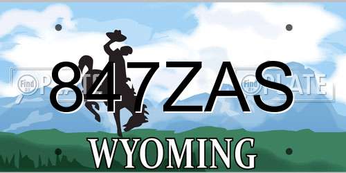 847ZAS Wyoming License Plate