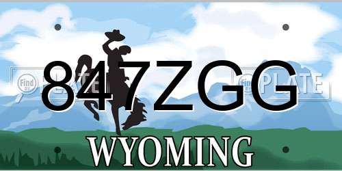 847ZGG Wyoming License Plate