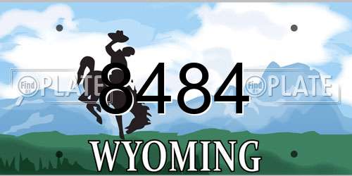 8484 Wyoming License Plate