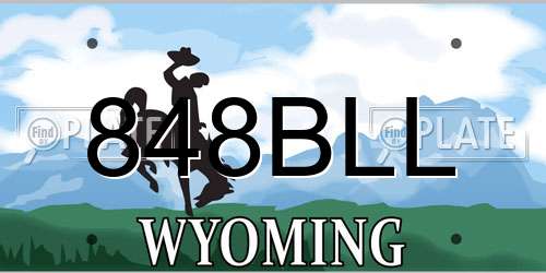 848BLL Wyoming License Plate