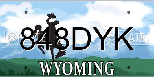 848DYK Wyoming License Plate
