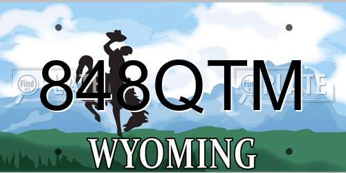 848QTM Wyoming License Plate