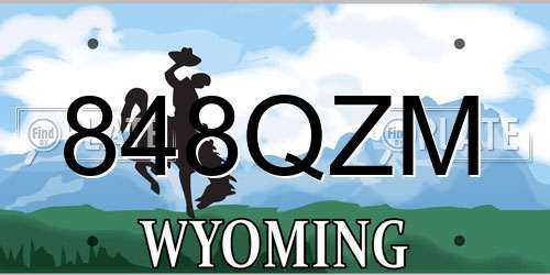 848QZM Wyoming License Plate