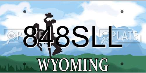 848SLL Wyoming License Plate