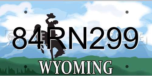 84RN299 Wyoming License Plate
