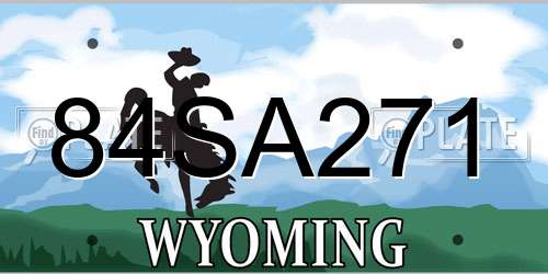84SA271 Wyoming License Plate