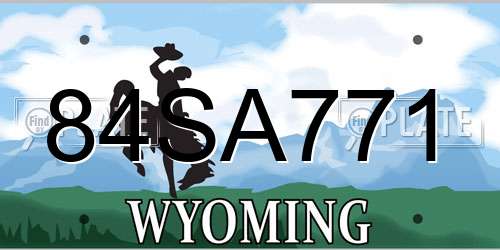 84SA771 Wyoming License Plate