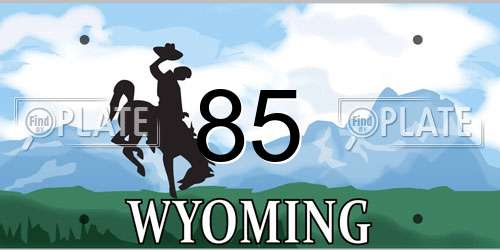 85 Wyoming License Plate