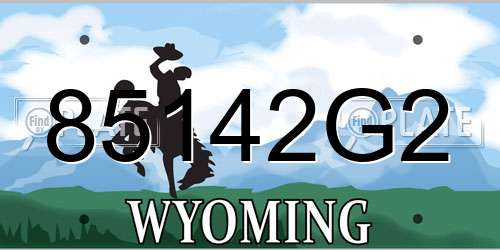 85142G2 Wyoming License Plate