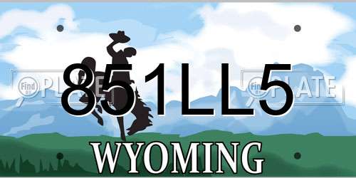 851LL5 Wyoming License Plate