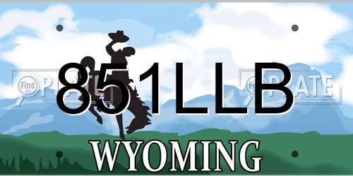 851LLB Wyoming License Plate