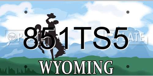 851TS5 Wyoming License Plate