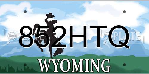 852HTQ Wyoming License Plate
