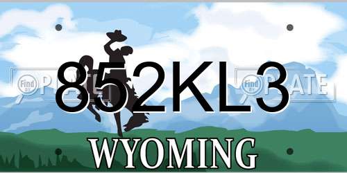852KL3 Wyoming License Plate