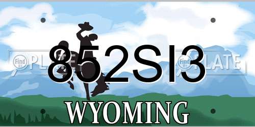 852SI3 Wyoming License Plate