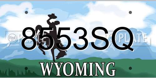 8553SQ Wyoming License Plate