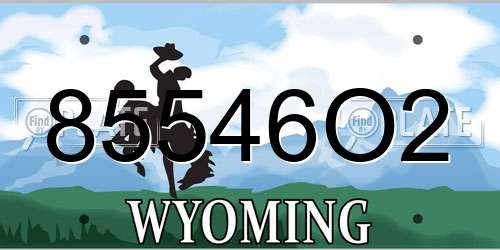 85546O2 Wyoming License Plate