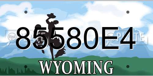 85580E4 Wyoming License Plate