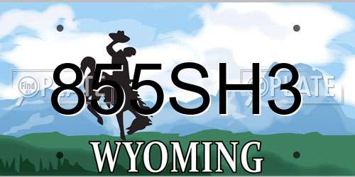 855SH3 Wyoming License Plate