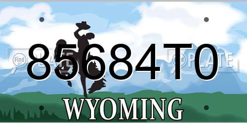 85684T0 Wyoming License Plate