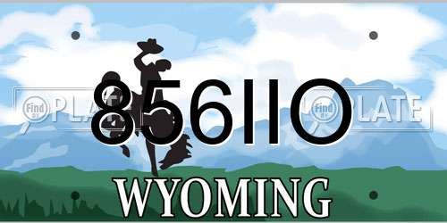856IIO Wyoming License Plate