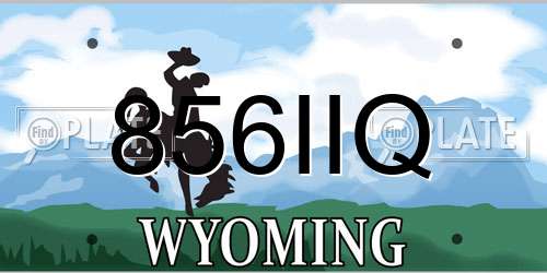 856IIQ Wyoming License Plate