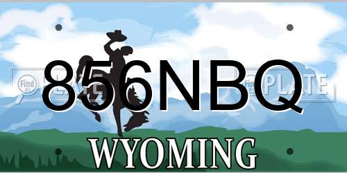 856NBQ Wyoming License Plate