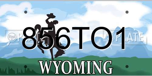 856TO1 Wyoming License Plate
