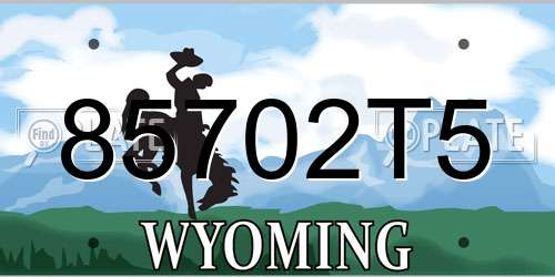 85702T5 Wyoming License Plate