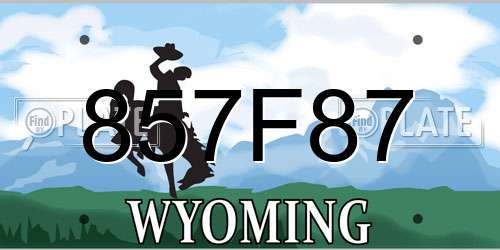 857F87 Wyoming License Plate