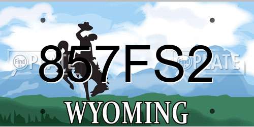 857FS2 Wyoming License Plate