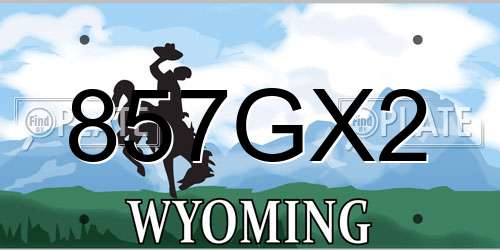 857GX2 Wyoming License Plate