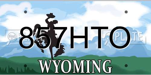 857HTO Wyoming License Plate