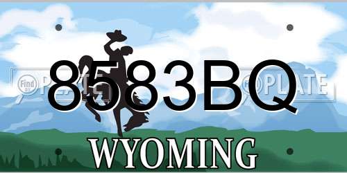 8583BQ Wyoming License Plate