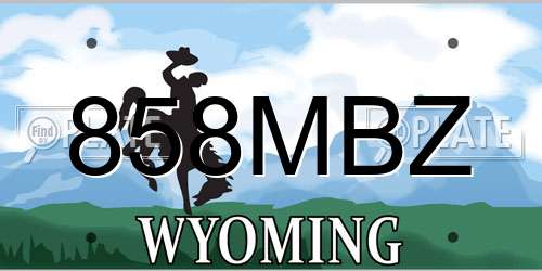 858MBZ Wyoming License Plate